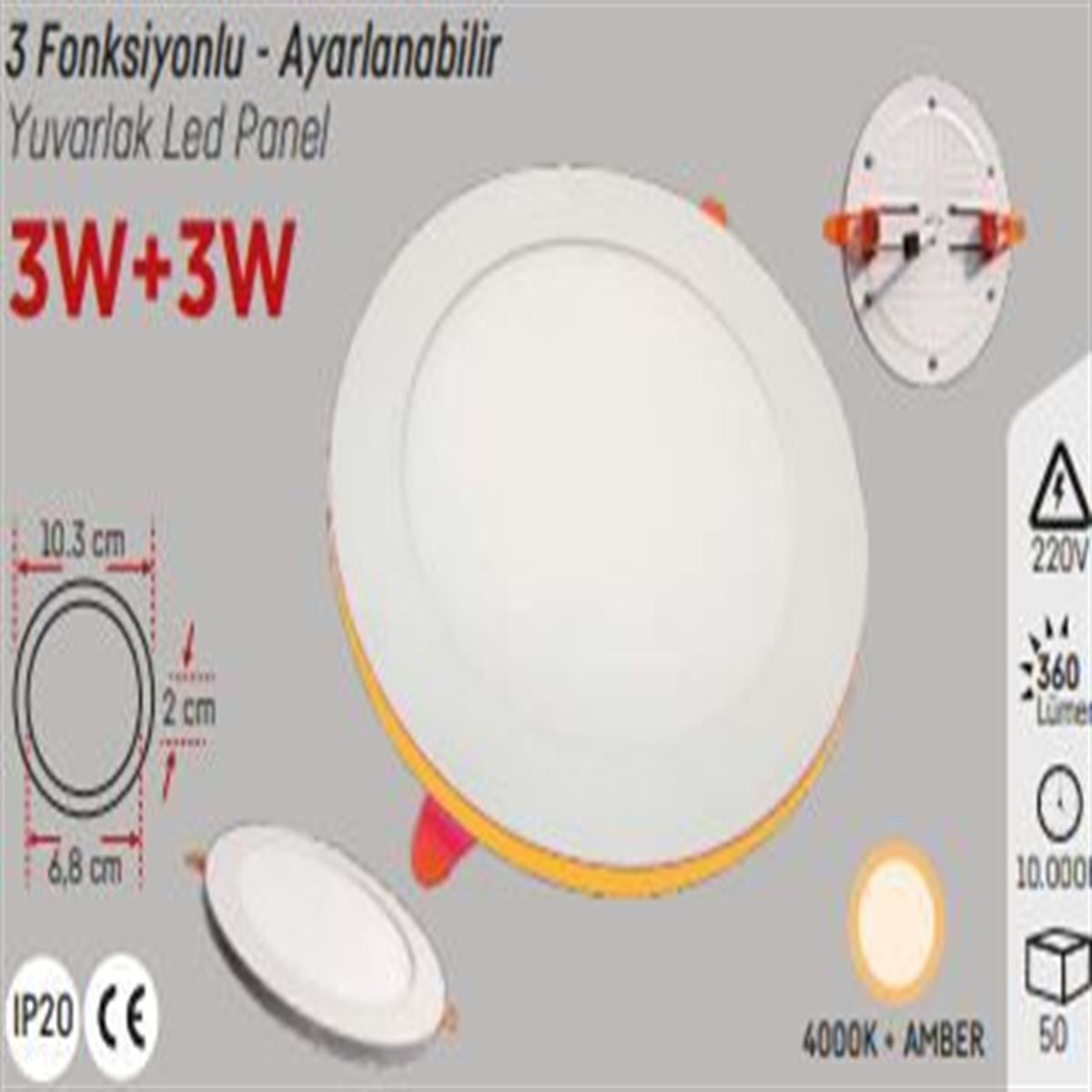 3W.S.A.YUVARLAK 3 FONK. 4000K 1